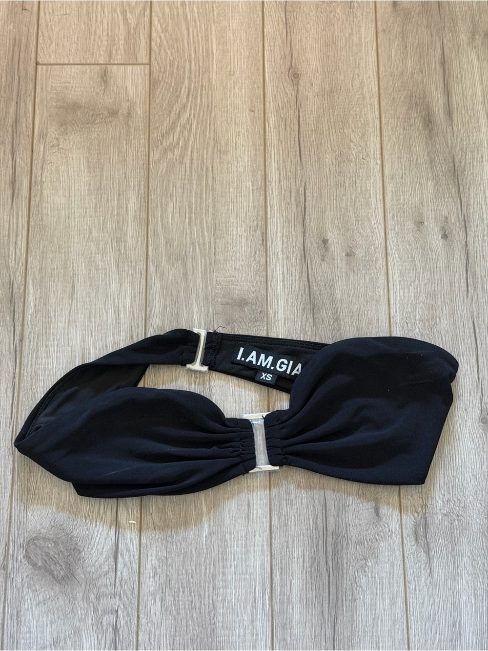 I.AM.GIA Black Strapless Bandeau with Silver Accent
